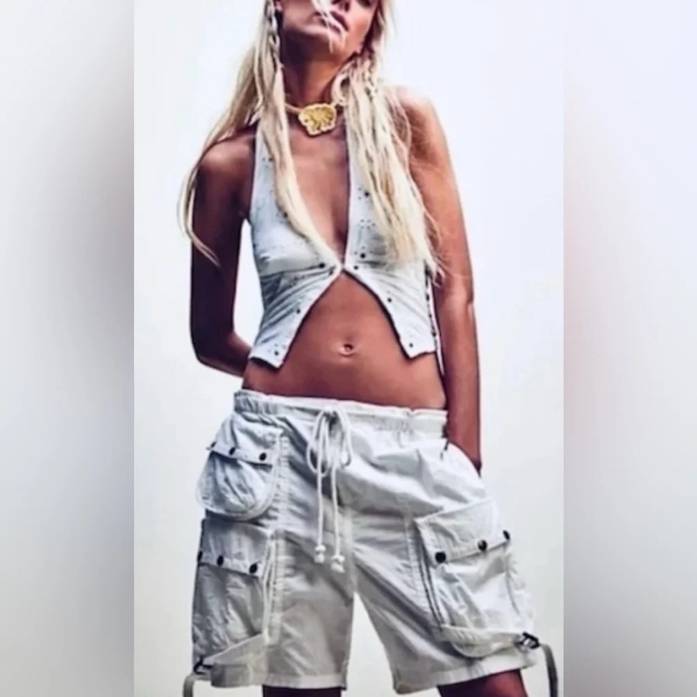 ⚡️NWOT Free People Moon Bay Parachute Cargo Shorts - Picture 3 of 16